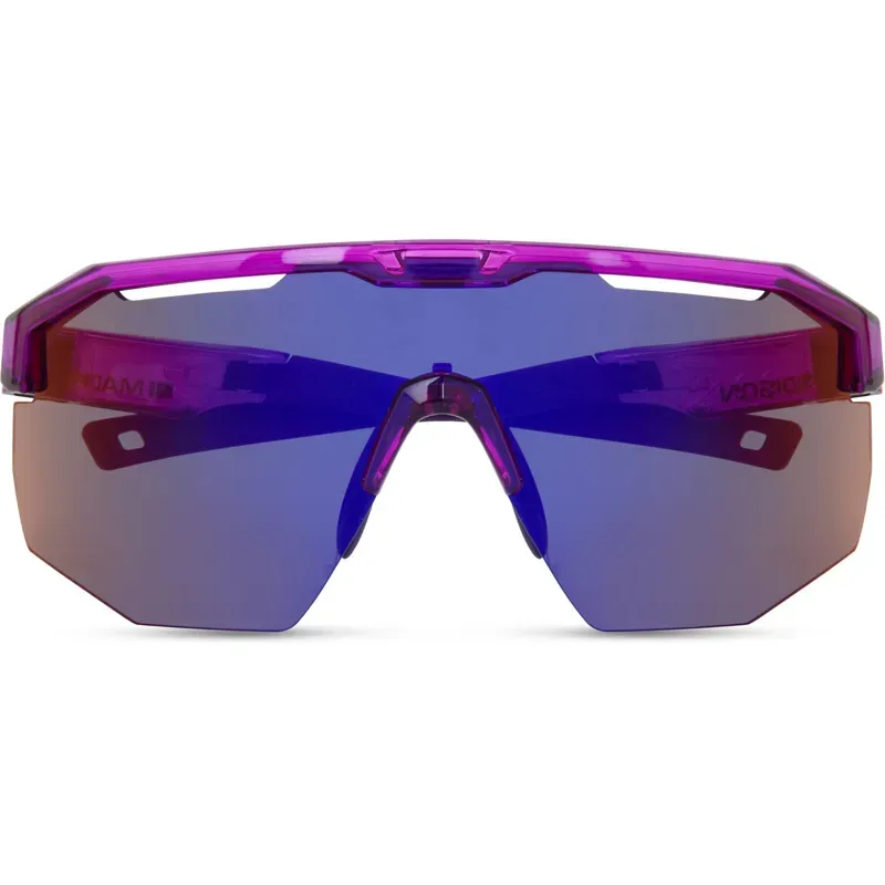 Madison Eyewear Cipher Purple Mirror Lens Sunglasses in Crystal Gloss Purple-4