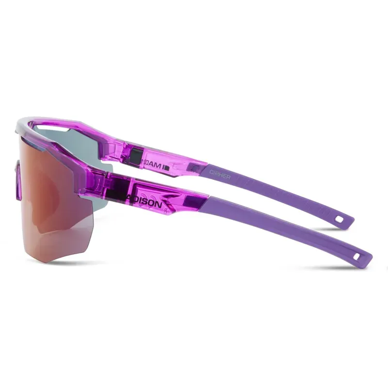 Madison Eyewear Cipher Purple Mirror Lens Sunglasses in Crystal Gloss Purple-1